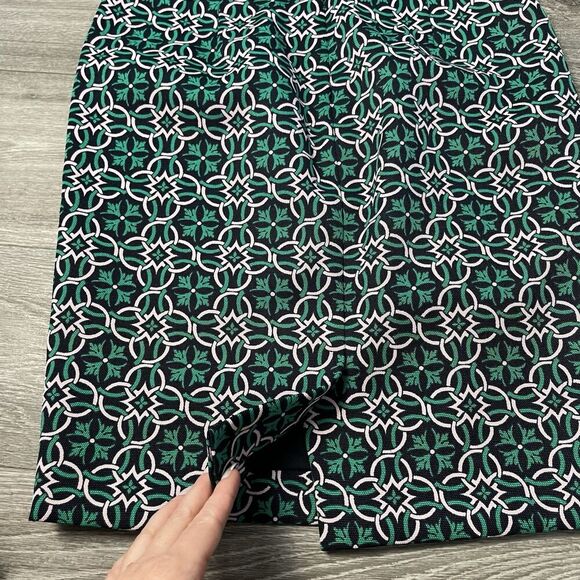 J Crew No. 2 Pencil Skirt green pattern Geometric Petite 0 188​ - Picture 4 of 7